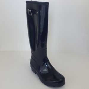 Women's Adjustable Tall Glossy Rainboots Blue 7 US